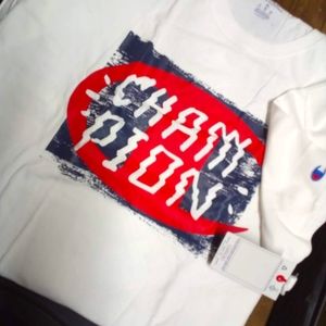 Brand new champion white graphic tee